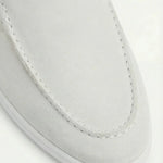Yacht | Mocassino Aperto Camoscio — Bianco