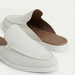 Yacht | Mocassino Aperto Camoscio — Bianco