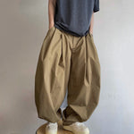 Retro Pleated Lantern Cuff Overalls