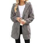 Women's Check Pattern Plush Cardigan