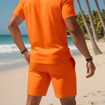 KZZ Casual sportswear versatile slim fit short-sleeved fashion suit for men