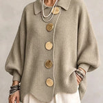 Stefany | Oversized Cardigan with Collar and Metal Buttons