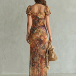 Ciel | Robe Midi Froncée à Manches Volantes