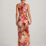 Elisabetta | Halter Neck Floral Print Maxi Dress