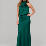 Nopal | Sleeveless Draped Neck Midi Dress