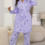 Women's Camisole, Robe & Trouser Lounge Set