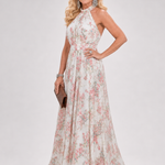 Guinevere | Floral Print Flowing Skirt Midi Dress