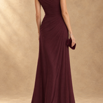 Cynthia Cowl Neck Draped Mesh Maxi Dress