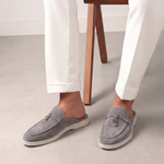 Mediterraneo | Mocassino Aperto Camoscio — Grigio Chiaro