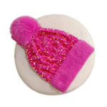 Women's Sequin Pom Pom Beanie