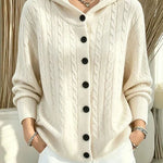 Women's Open-Front Hooded Knit Cardigan
