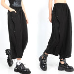 Button Loose-fitting Retro Casual Lantern Pants