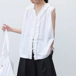 Petal Collar Sleeveless Reversible Shirt
