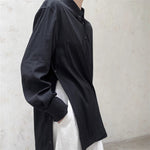 Loose Slit-buttoned Two-way Shirt