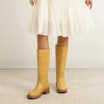 Women's Embossed Knee High Boots