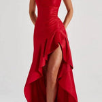 Halter Backless Ruffled Maxi Dress