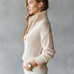 Monica | Chic Elegant Half-Zipper Loose-Fit Breathable Knit Sweater