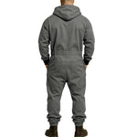 KZZ Men's Hooded Workwear Casual Street Style Jumpsuit