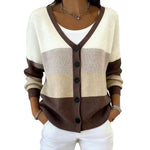 Women's Relaxed V Neck Button Cardigan