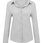 Casual Solid Button Shirt Collar Blouse