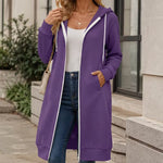 Women's Longline Zip-Up Hooded Jacket
