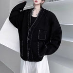 V-neck Loose-fitting Knitted Cardigan