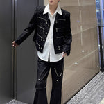 Heavy-duty Multi-zip Sequined Tweed Jacket