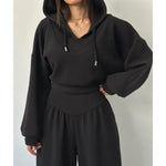 Women's Cropped Hoodie & Wide Leg Trouser Set