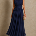 Iselle | Roxanne Ruched Waist Sleeveless Maxi Dress