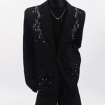 Metal Beaded Loose Suit Jacket