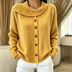 Women's Draped Collar Knit Cardigan