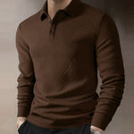 Men's Textured Long Sleeve Polo