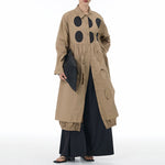 Loose Lapel Polka Dot Long Shirt Jacket