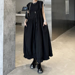 Vintage Workwear Zipper Suspender Dress