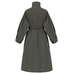 Stand-up Collar Retro Belted Mid-length Loose Coat