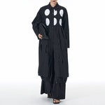 Loose Lapel Polka Dot Long Shirt Jacket