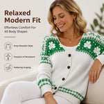 Women's Relaxed V Neck Button Cardigan