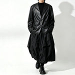 Japanese Loose PU Leather Blazer Jacket