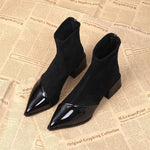 Women's Pointed Toe Chunky Heel Ankle Boots