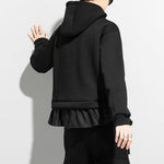 Pullover Faux Two-piece Patchwork Hoodie
