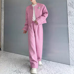 Woolen Metal Suit Jacket Wide-leg Trousers Two-piece Suit
