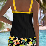 Lyséa | Tankini côtelé avec short fleuri