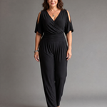 Nyxara | Cold Shoulder Wrap Waist Relaxed Jumpsuit