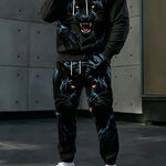KZZ Men's Casual Hooded Sweatshirt Set