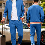 KZZ Men's Fall Fashion Set - Lightweight Loose-Fit Casual Stand Collar Sportswear