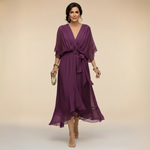 Valérie | Robe midi fluide cache-cœur