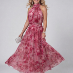 Avien | Soft Halter Neck Midi Dress