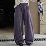 Casual Curved Elastic Waist Loose Wide-leg Pants