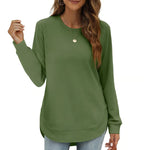 Women's Curved Hem Crew Neck Sweatshirt