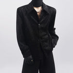 Sequined Casual Loose Peak Collar Shirt
